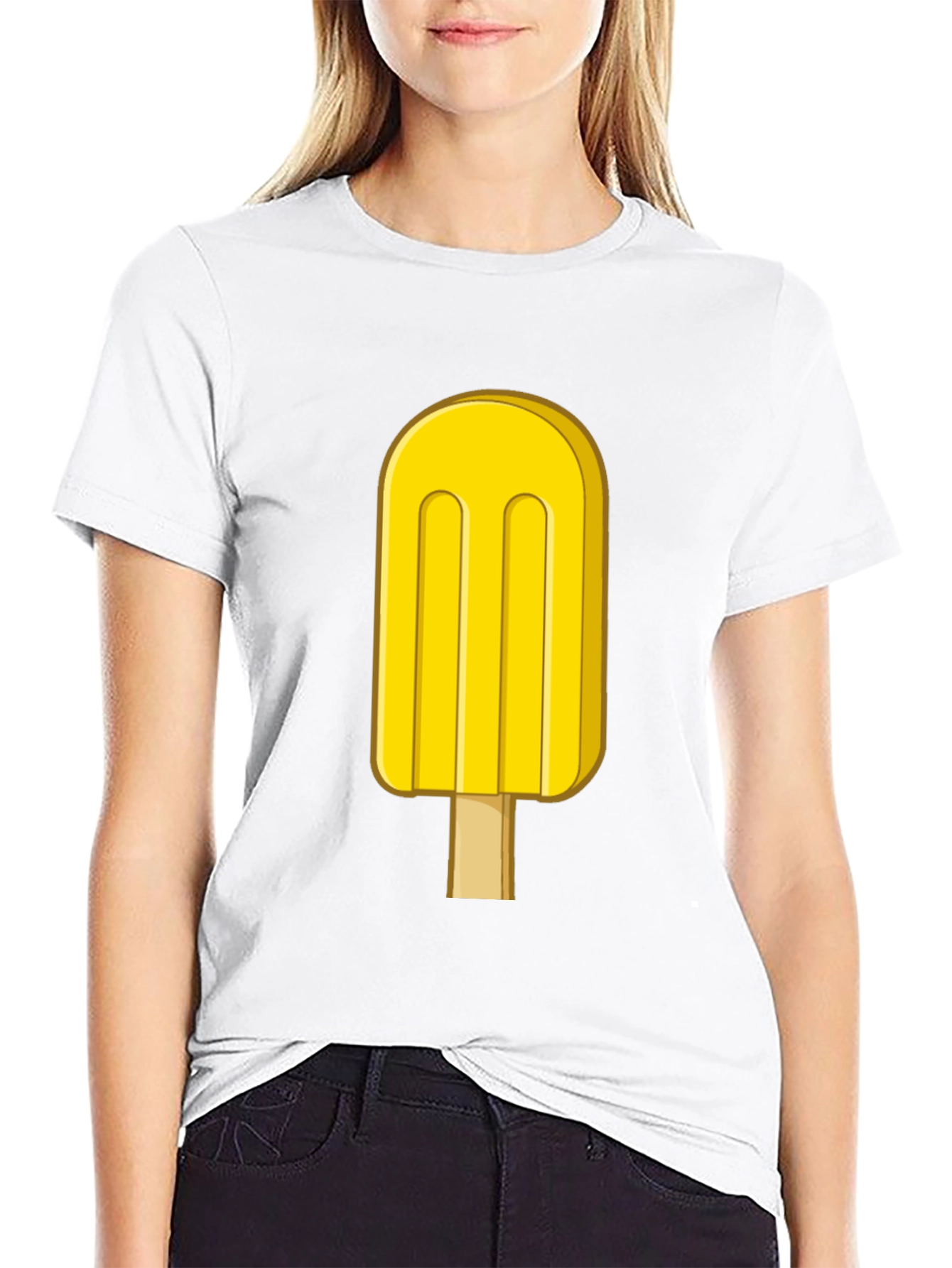 Cool Yellow Popsicle Graphic T-Shirt