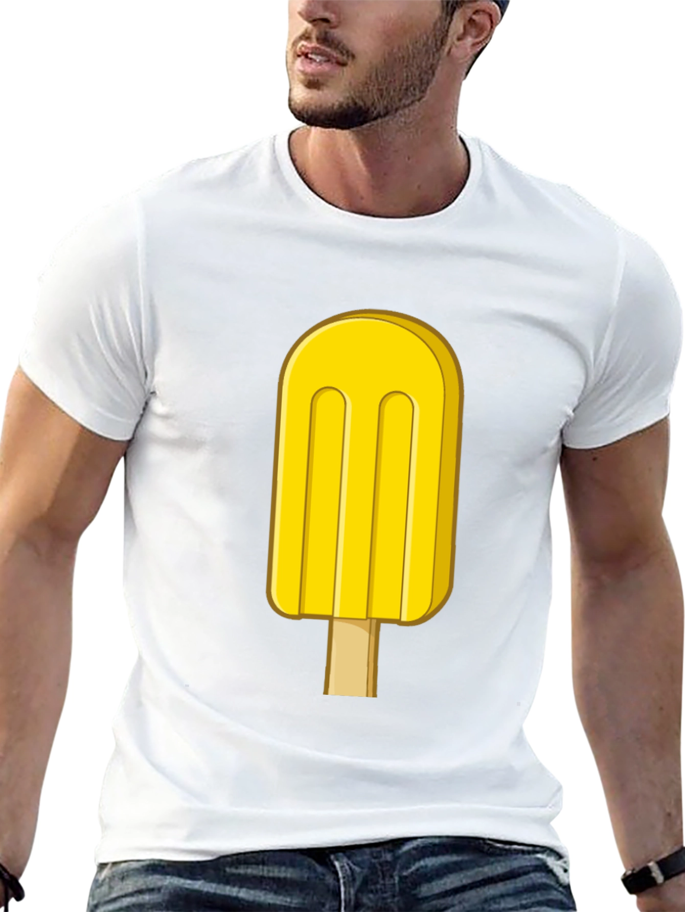 Cool Yellow Popsicle Graphic T-Shirt