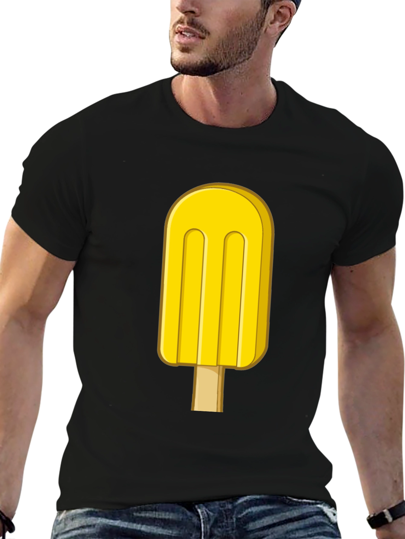 Cool Yellow Popsicle Graphic T-Shirt