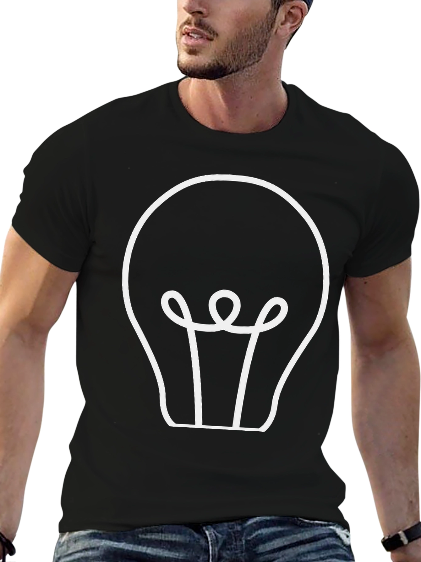 Idea Bulb Graphic T-Shirt - Black Cotton Tee