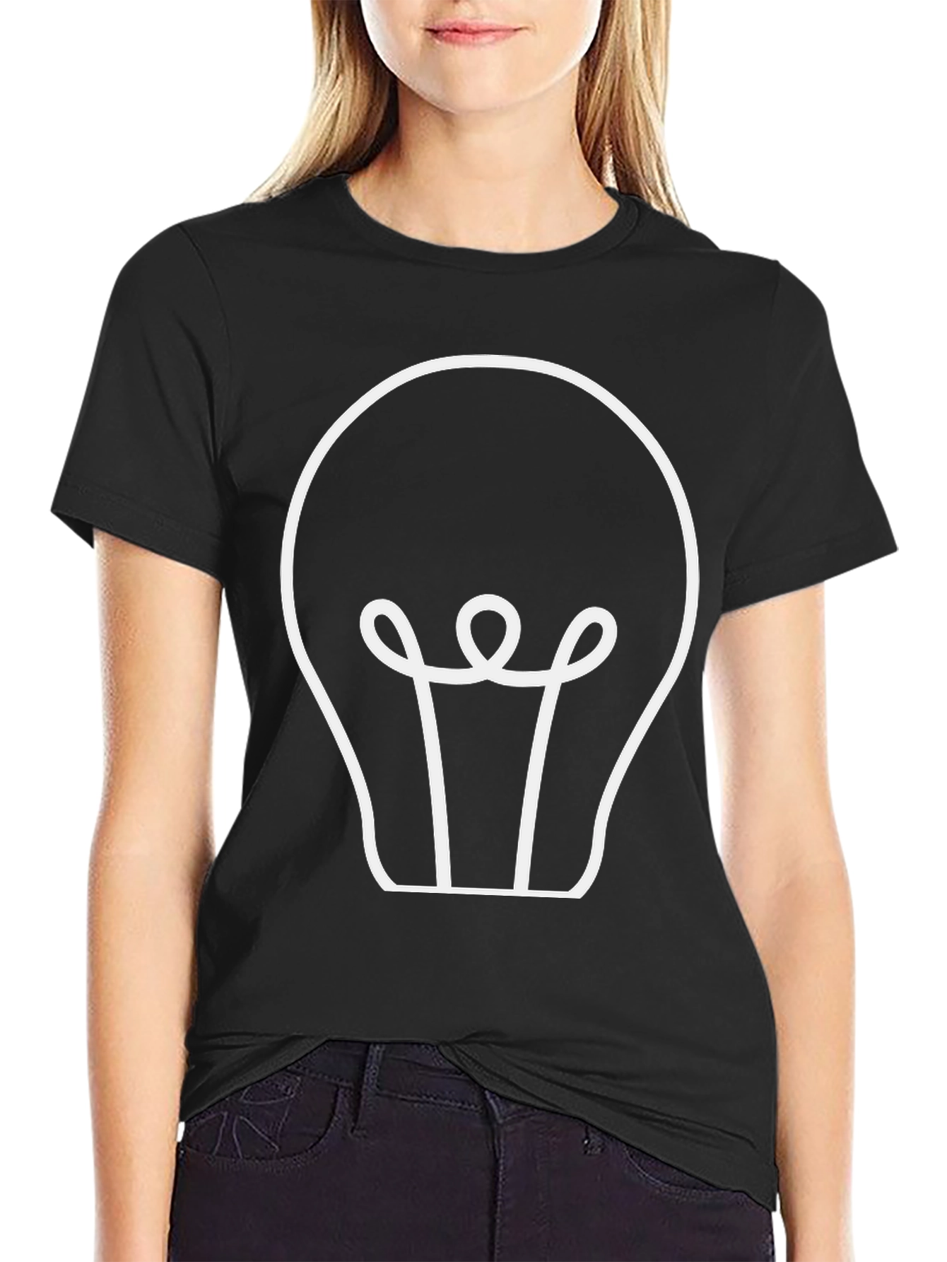 Idea Bulb Graphic T-Shirt - Black Cotton Tee