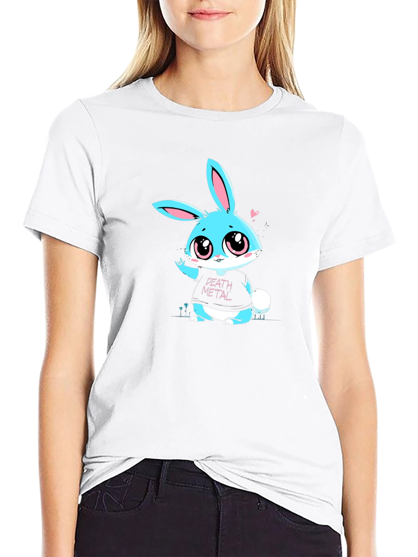 Death Metal Bunny T-Shirt - Black Cotton Tee