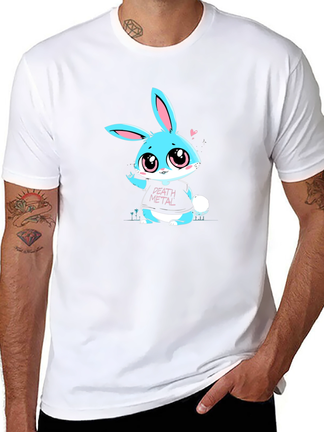 Death Metal Bunny T-Shirt - Black Cotton Tee