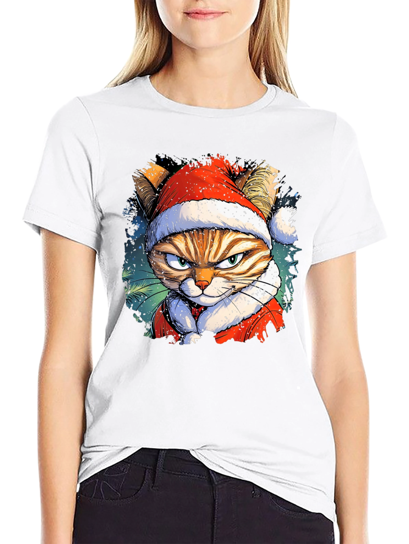 Grumpy Cat Santa T-Shirt: Holiday Humor