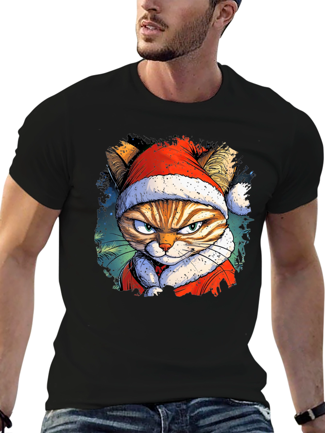 Grumpy Cat Santa T-Shirt: Holiday Humor