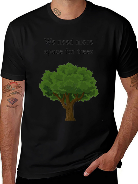 Eco-Friendly Tree Graphic Black T-Shirt