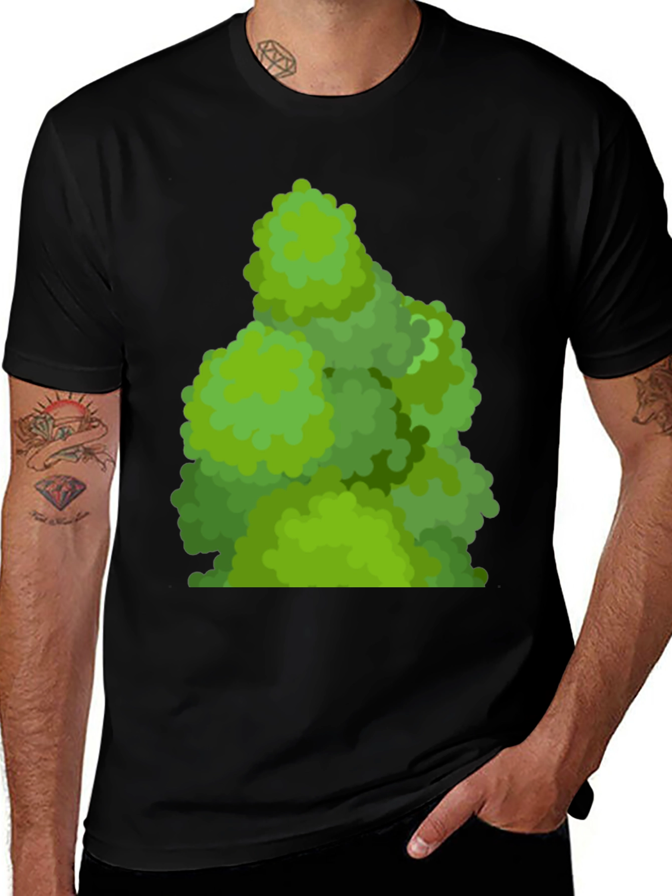 Green Bush Tee - Nature Inspired Graphic T-Shirt