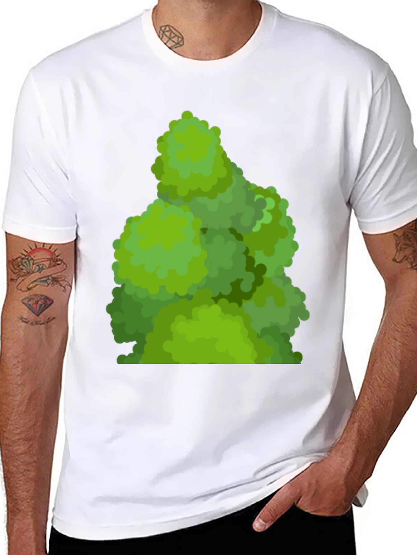 Green Bush Tee - Nature Inspired Graphic T-Shirt