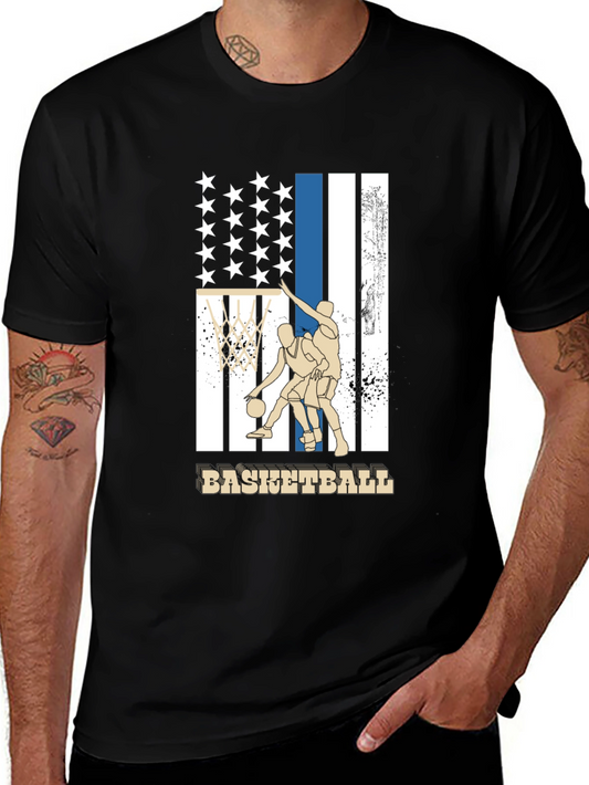 Basketball USA Flag Graphic T-Shirt