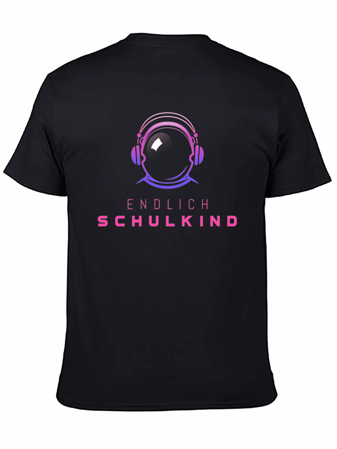 Astronaut Headphones Black T-Shirt