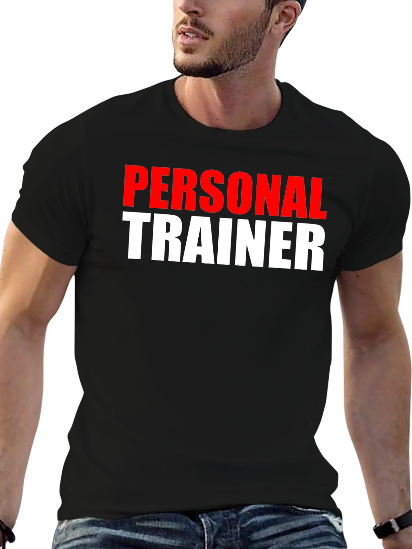 Personal Trainer Graphic Tee - Black Cotton Gym Shirt