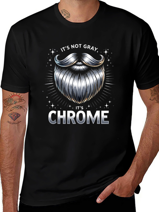 Chrome Beard Graphic T-Shirt - Unique Mens Tee