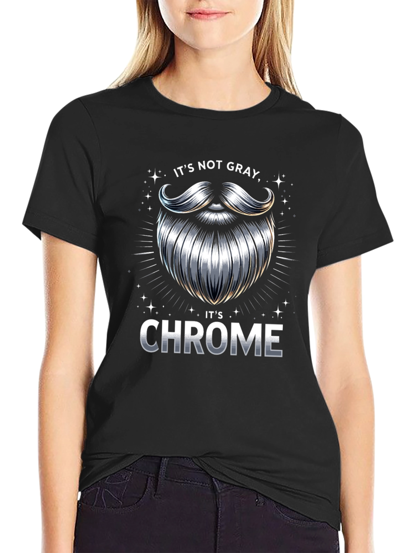 Chrome Beard Graphic T-Shirt - Unique Mens Tee