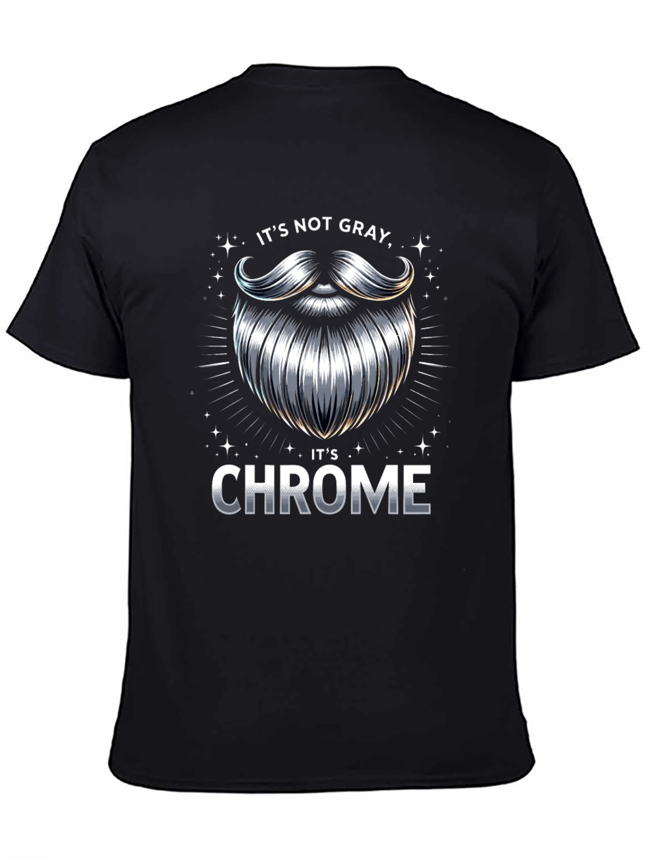 Chrome Beard Graphic T-Shirt - Unique Mens Tee