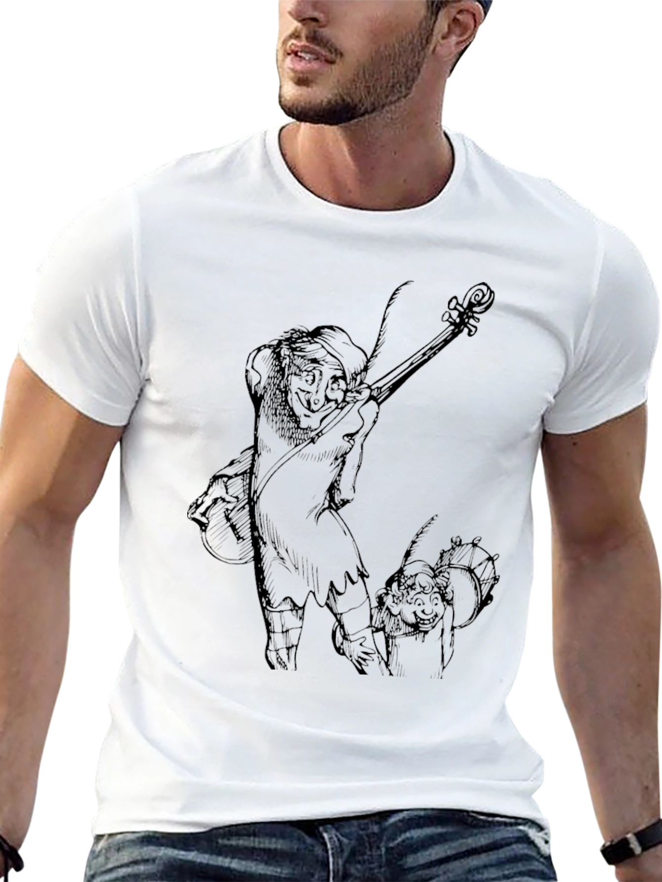 Quasimodo and Djali Black Graphic Tee