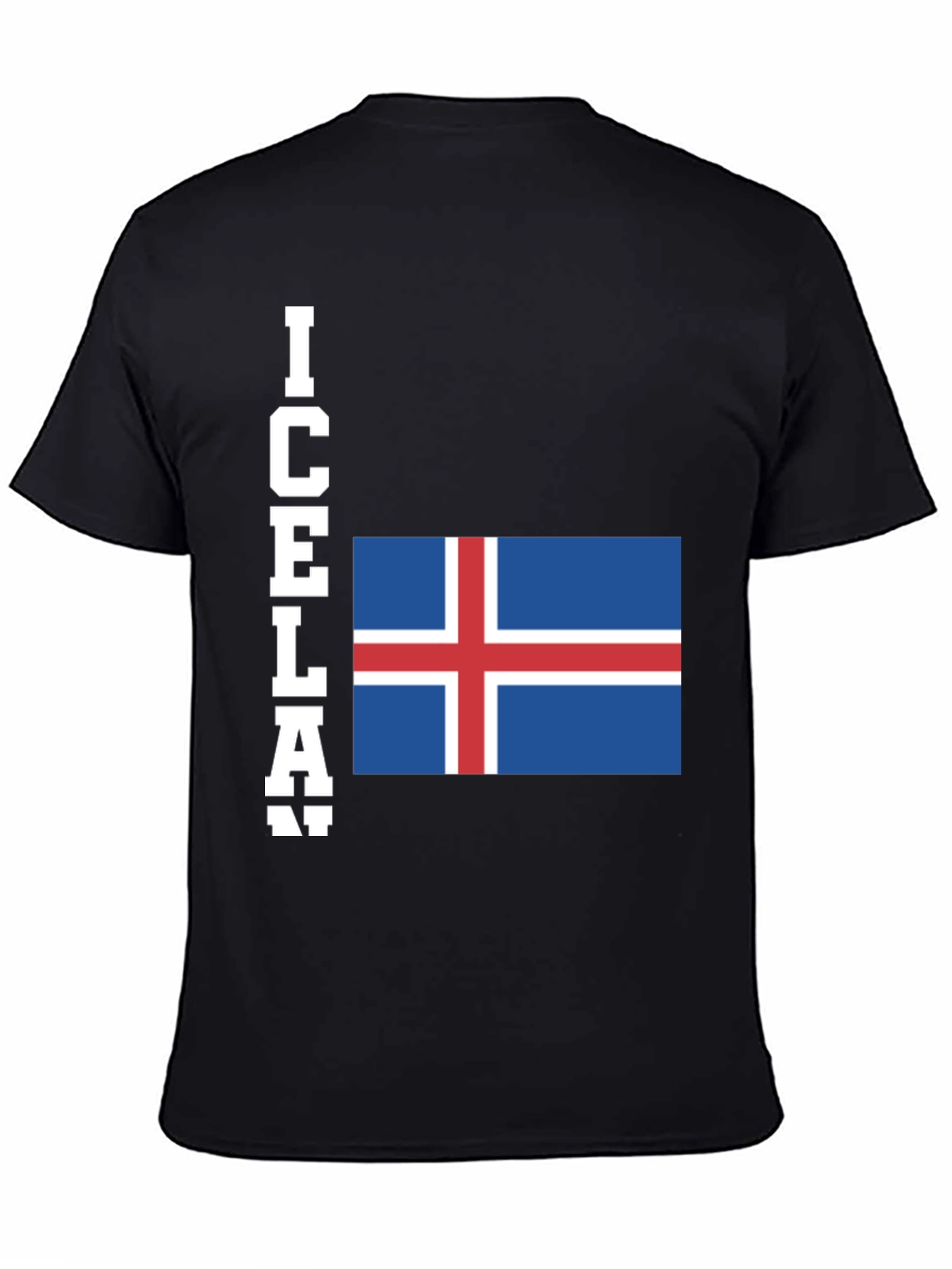 Iceland Flag T-Shirt - Black Graphic Tee
