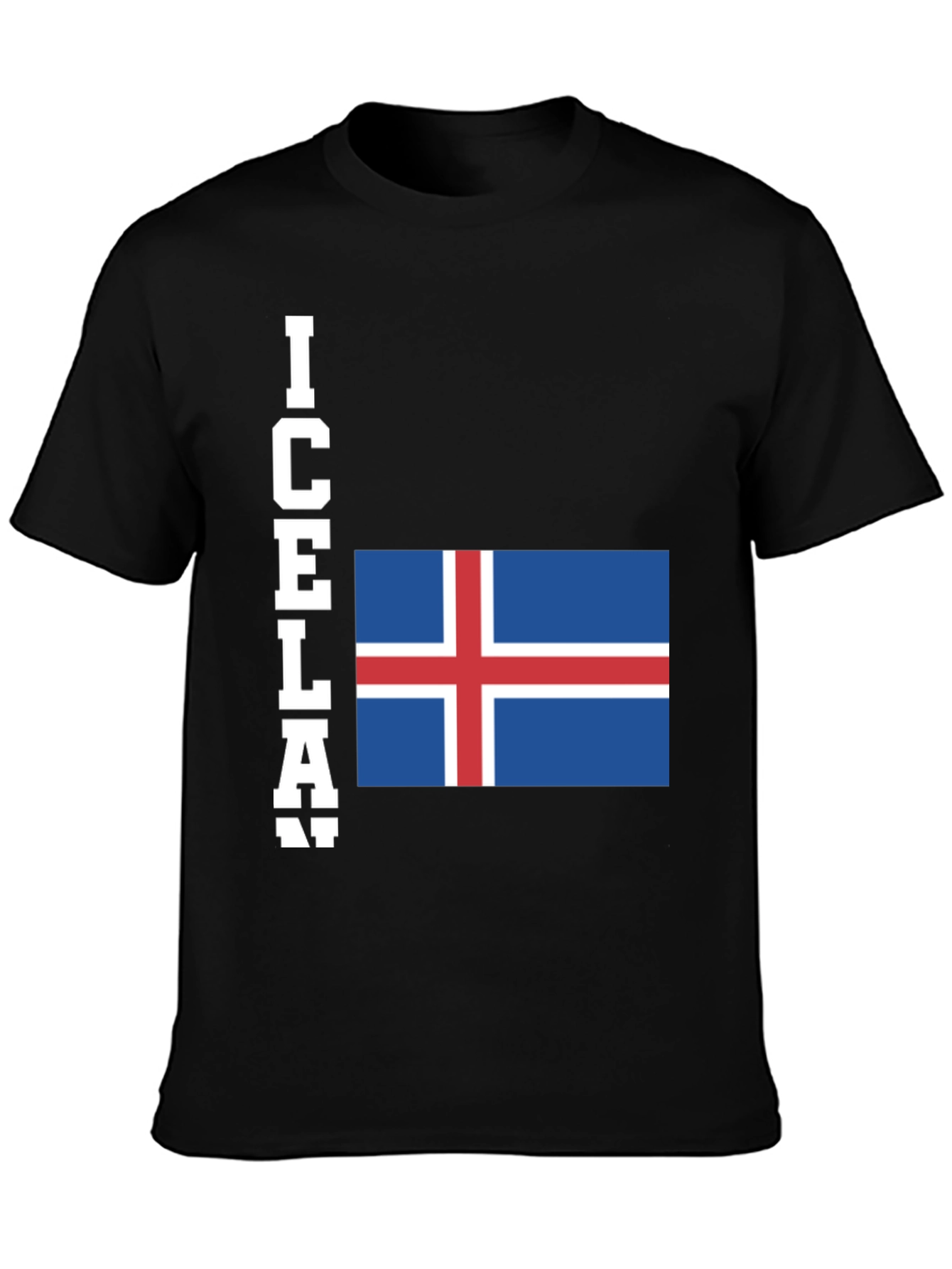 Iceland Flag T-Shirt - Black Graphic Tee