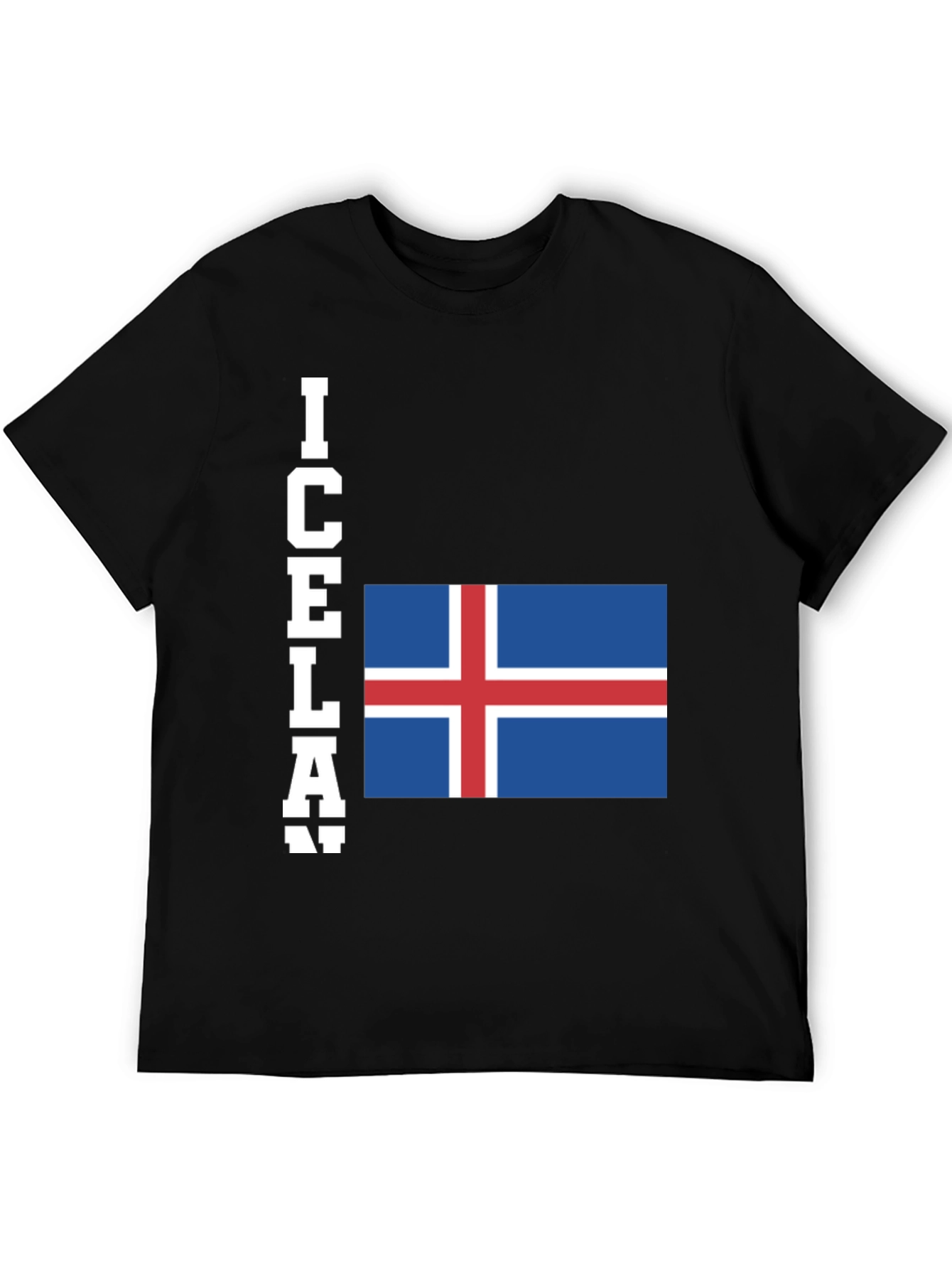 Iceland Flag T-Shirt - Black Graphic Tee