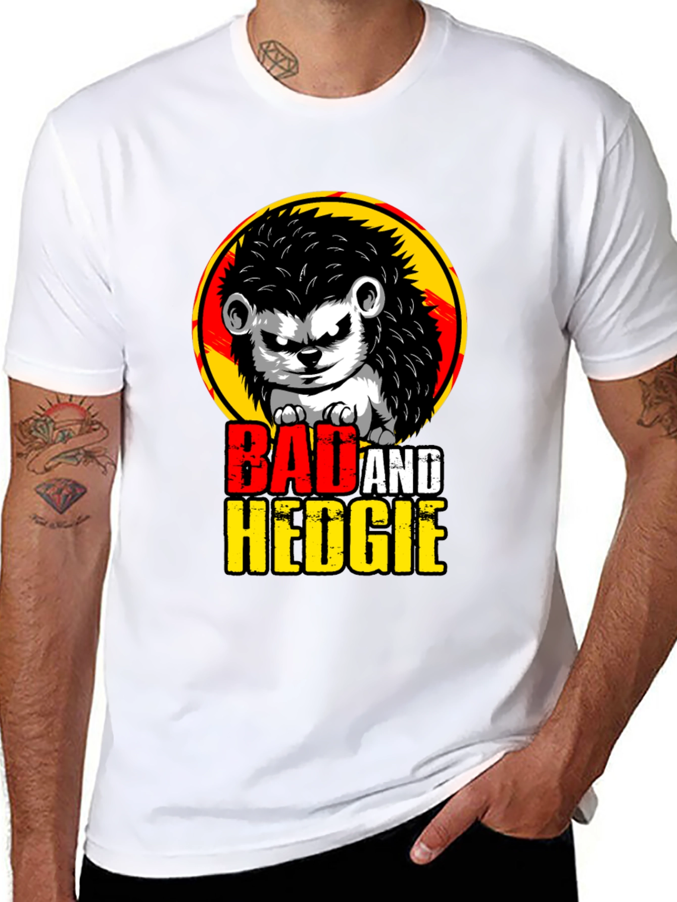 Bad and Hedgie T-Shirt - Cool Hedgehog Graphic Tee
