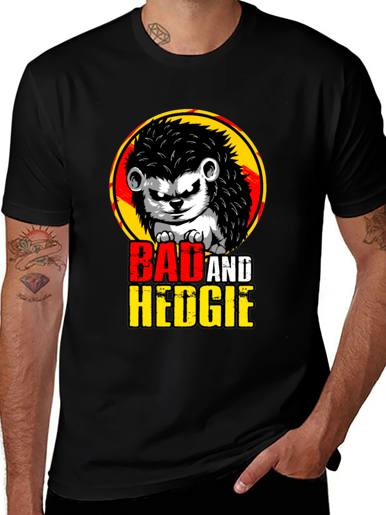 Bad and Hedgie T-Shirt - Cool Hedgehog Graphic Tee