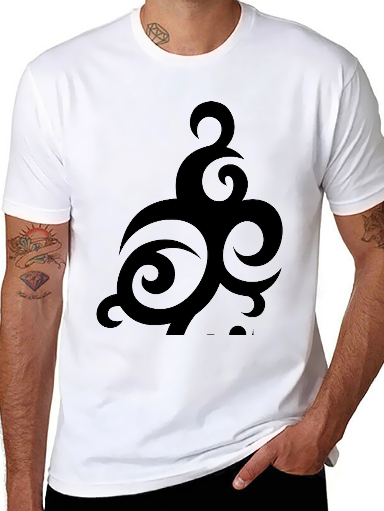 Tribal Graphic Black T-Shirt - Casual Style