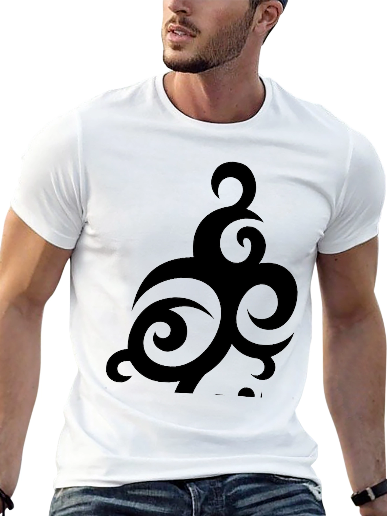 Tribal Graphic Black T-Shirt - Casual Style