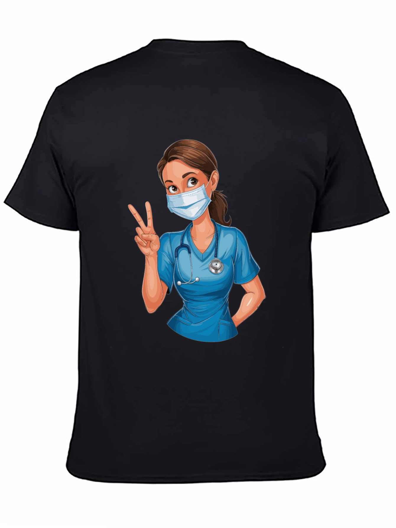 Nurse Cartoon Graphic T-Shirt - Unisex Casual Tee