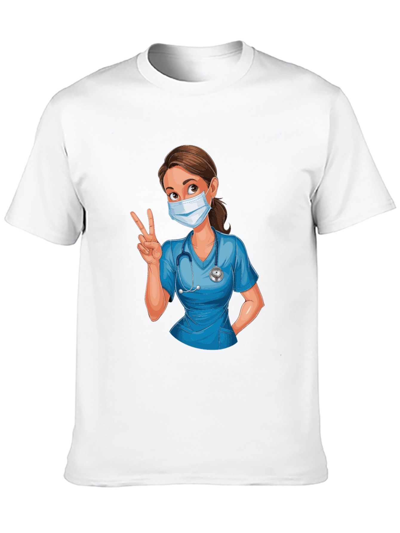 Nurse Cartoon Graphic T-Shirt - Unisex Casual Tee
