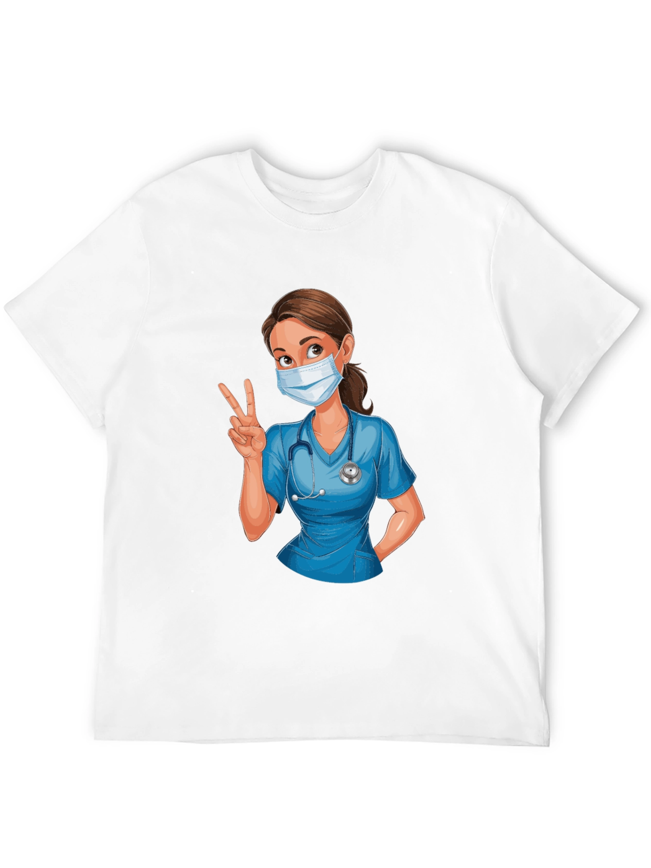 Nurse Cartoon Graphic T-Shirt - Unisex Casual Tee