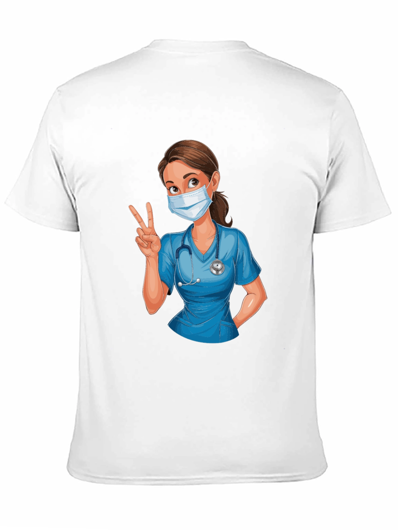Nurse Cartoon Graphic T-Shirt - Unisex Casual Tee