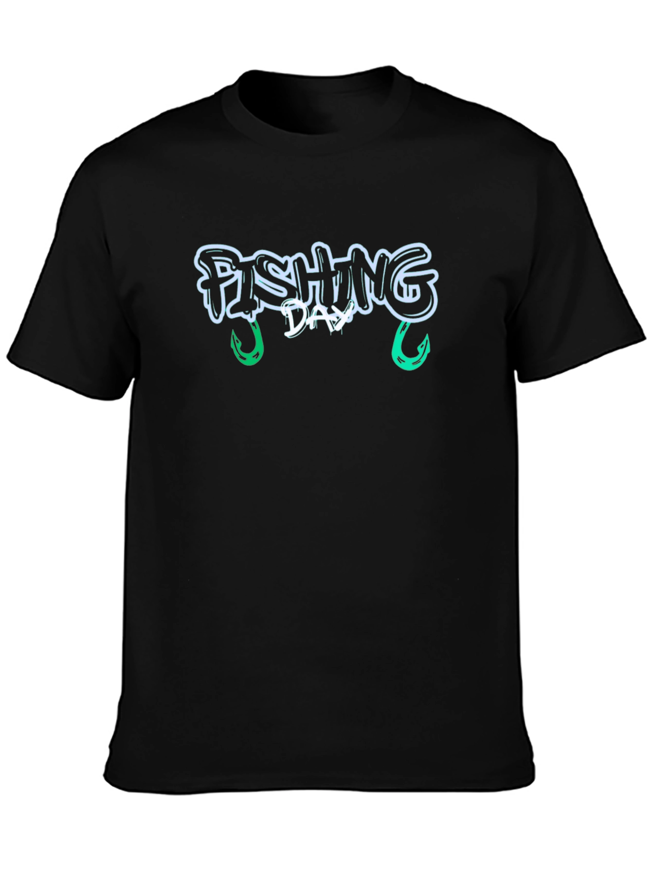 Fishing Day Graphic Tee - Black