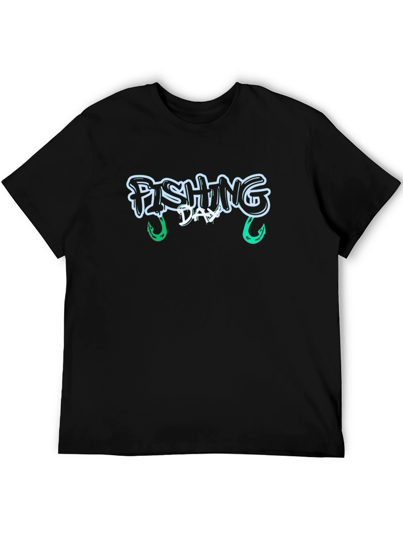 Fishing Day Graphic Tee - Black