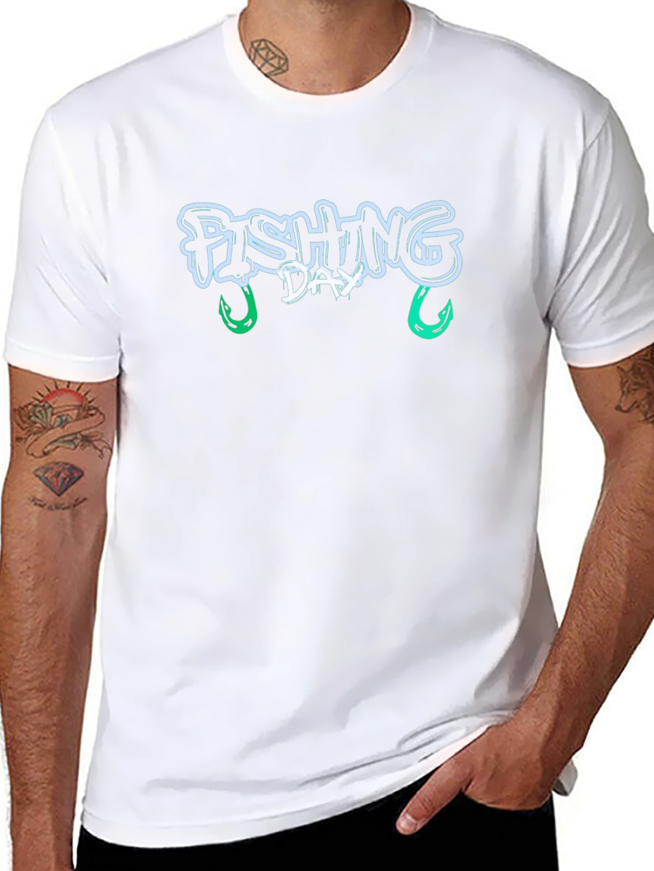 Fishing Day Graphic Tee - Black