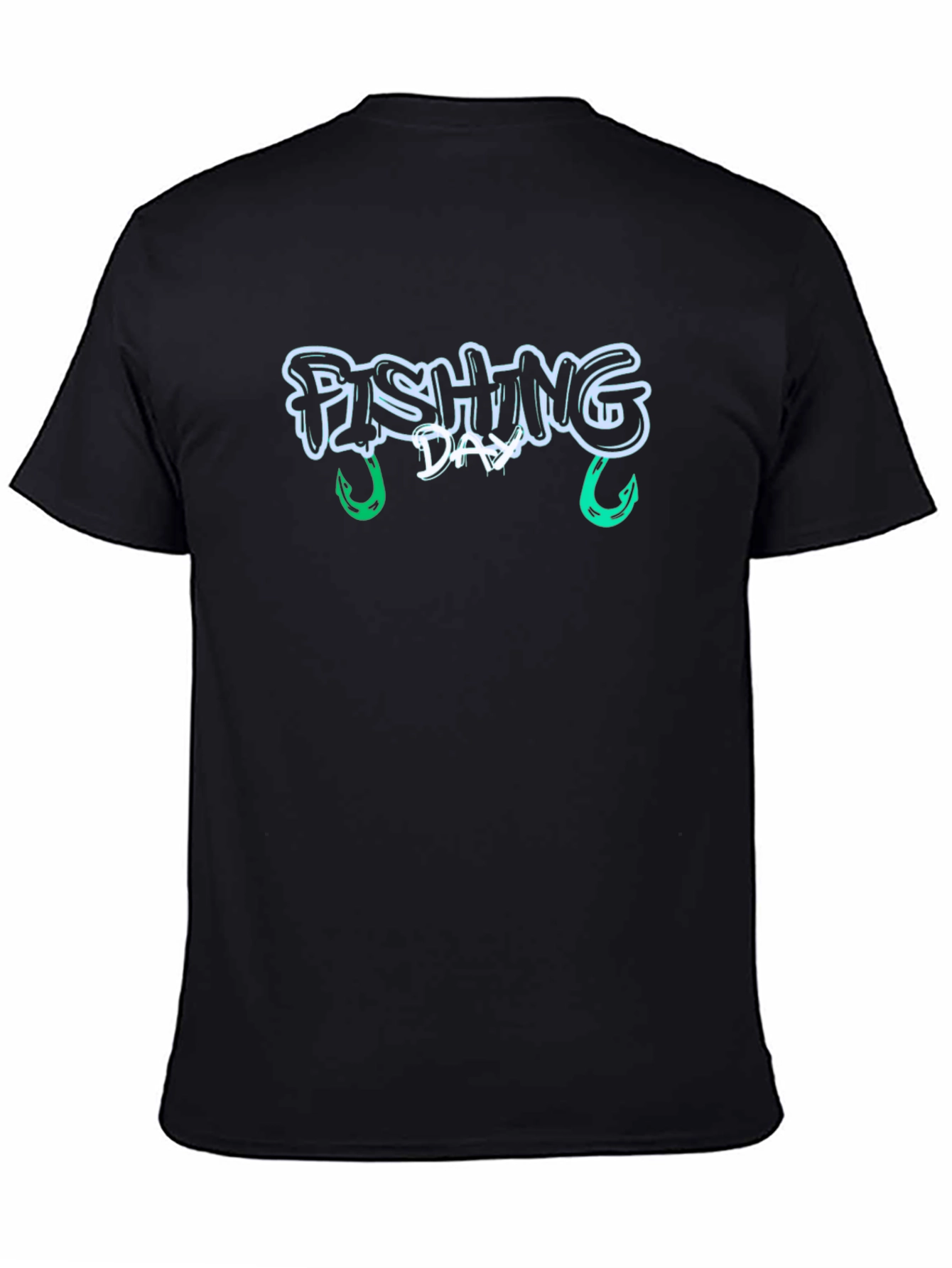 Fishing Day Graphic Tee - Black