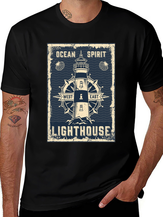 Ocean Spirit Lighthouse Graphic T-Shirt