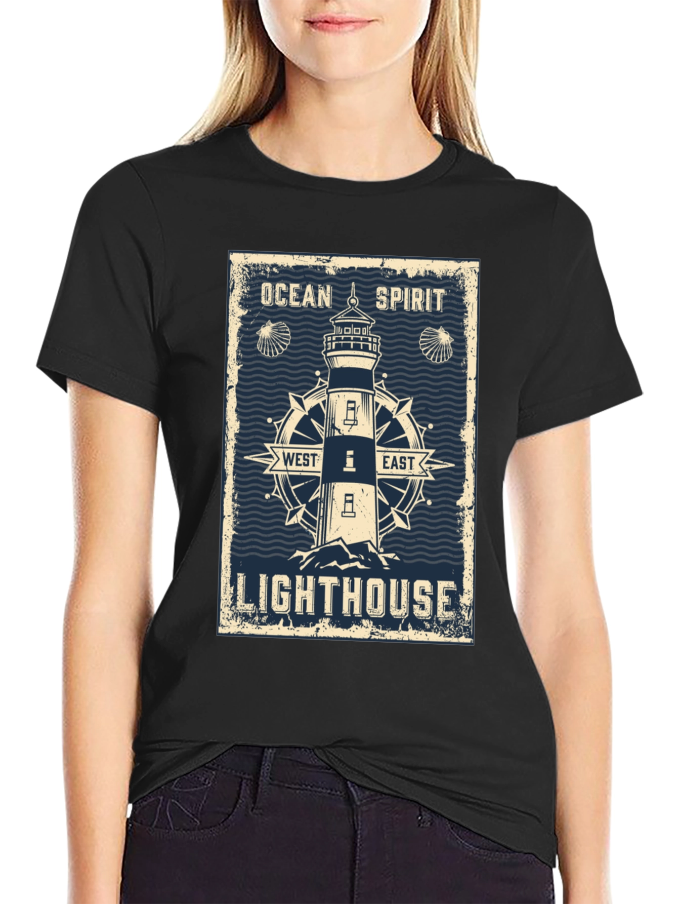 Ocean Spirit Lighthouse Graphic T-Shirt