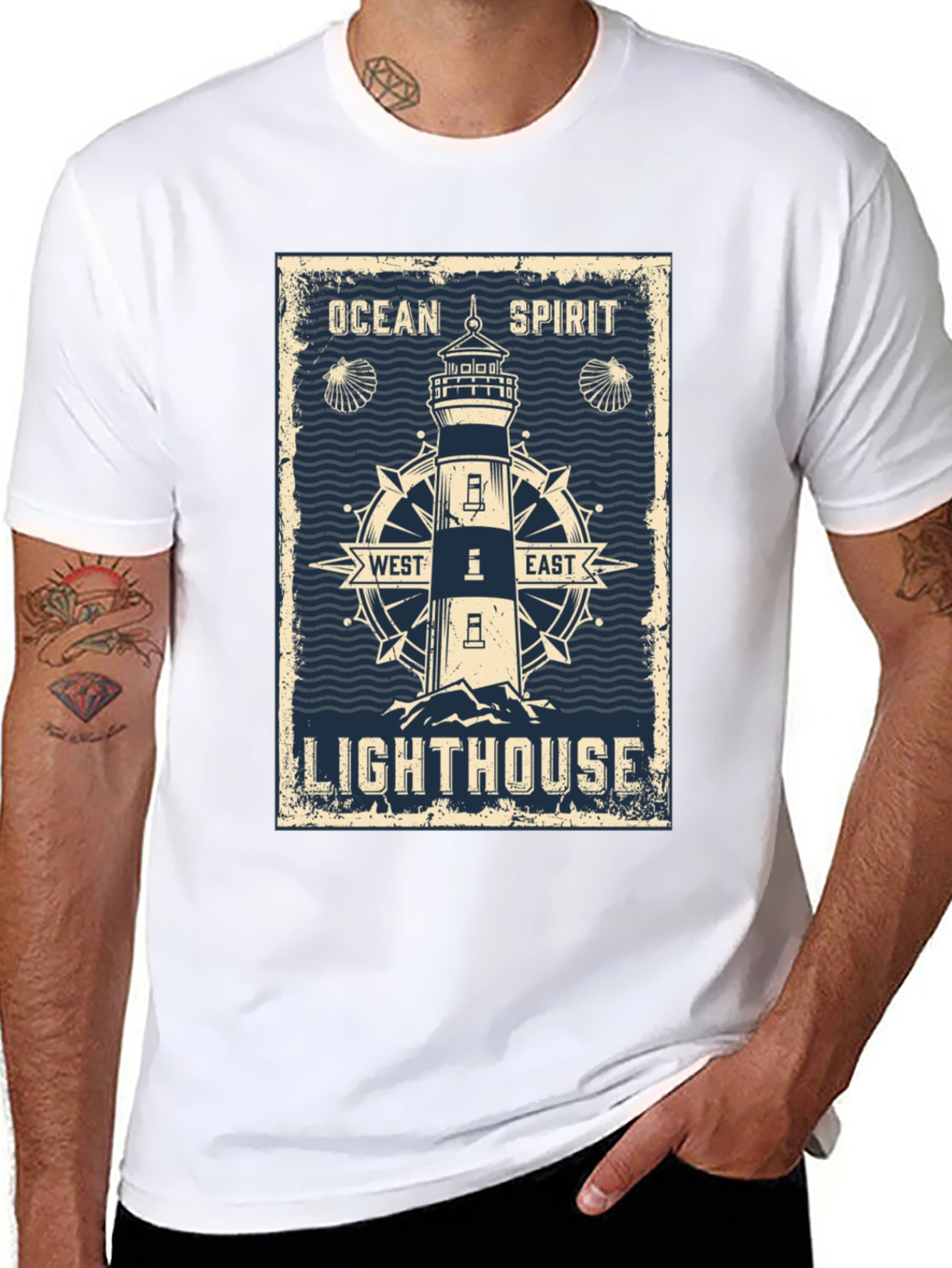 Ocean Spirit Lighthouse Graphic T-Shirt