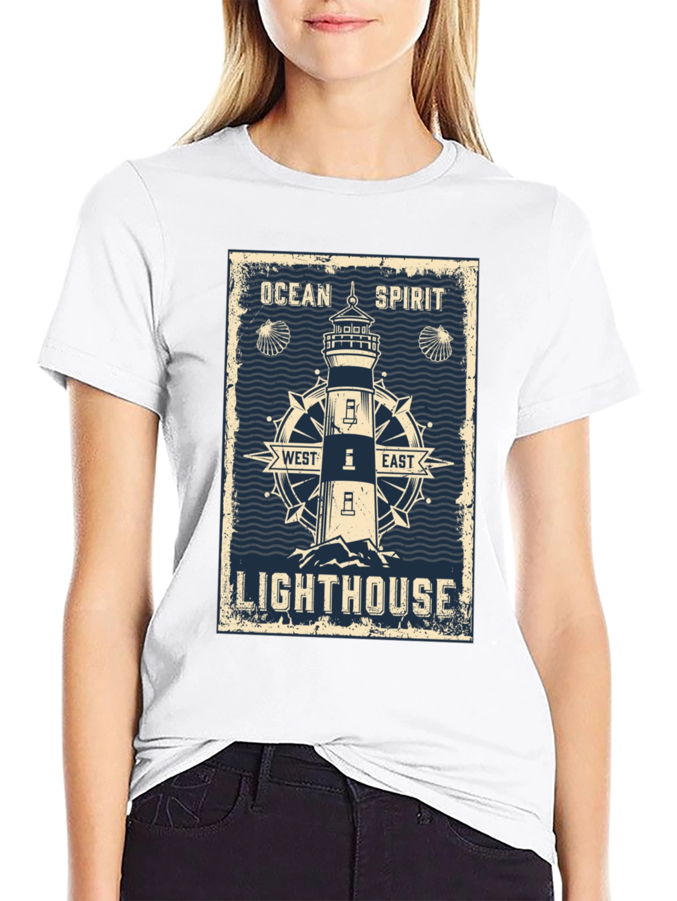 Ocean Spirit Lighthouse Graphic T-Shirt