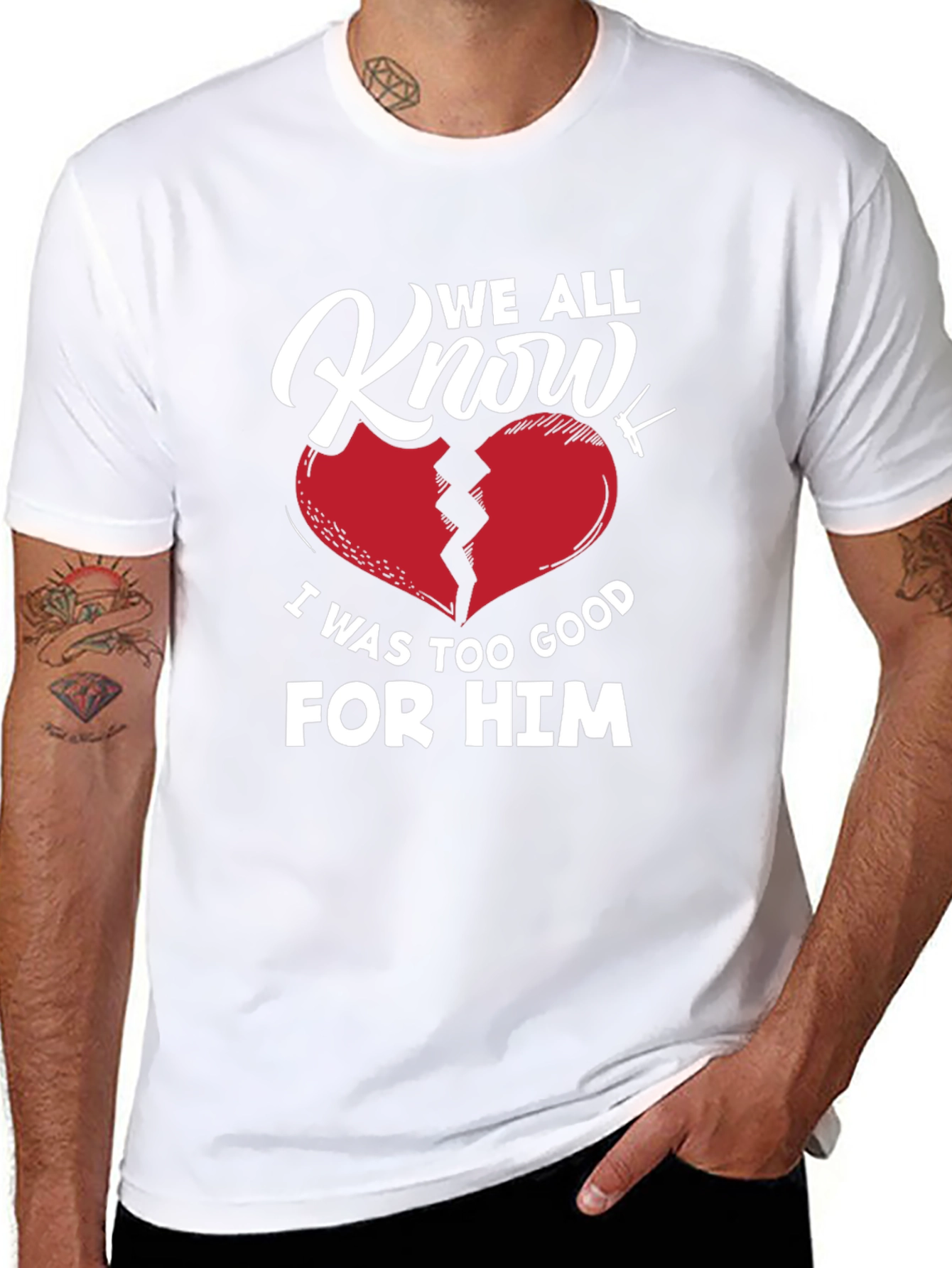 We All Know T-Shirt - Broken Heart Graphic