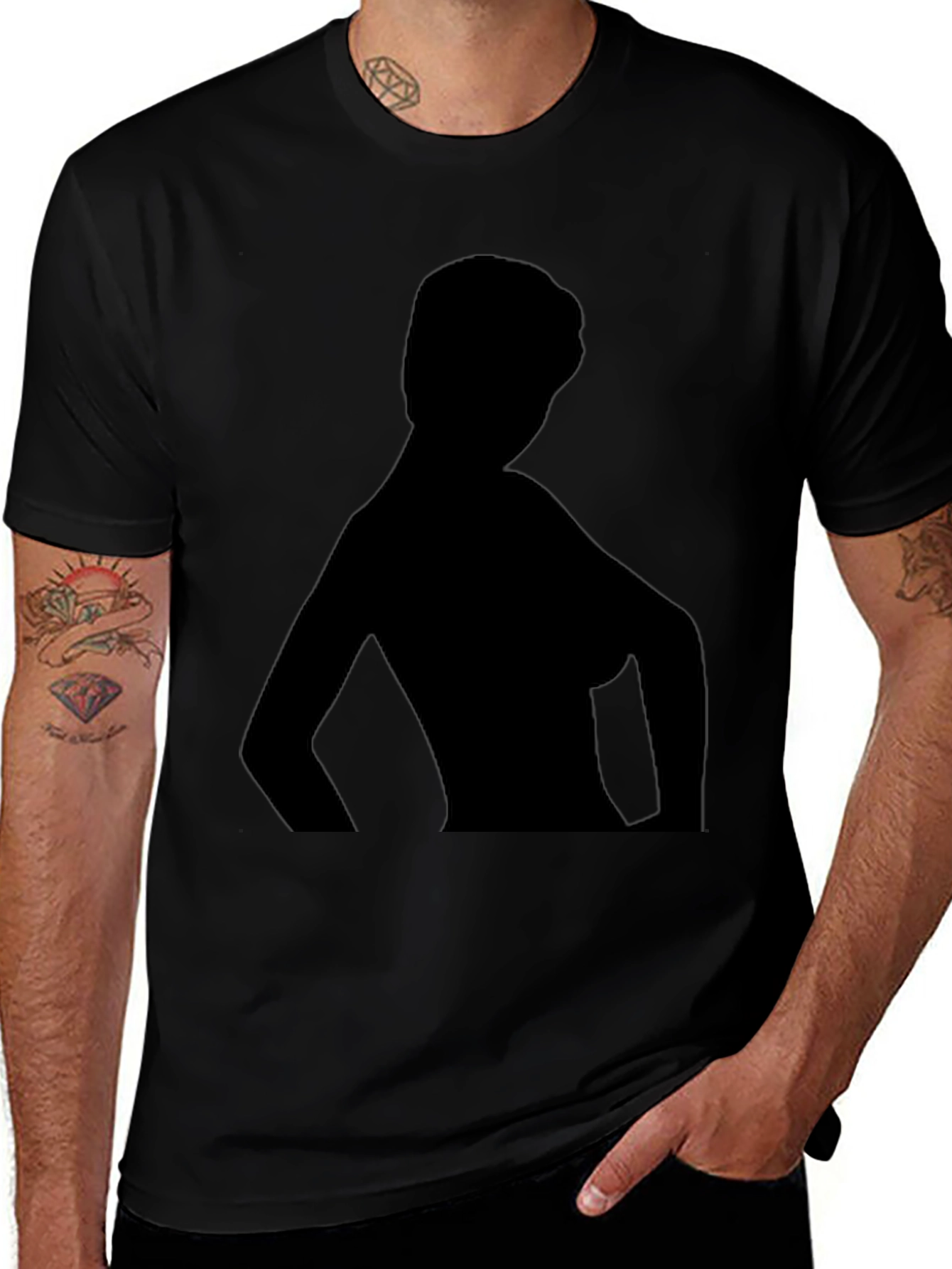 Silhouette Graphic Tee - Black Casual Shirt