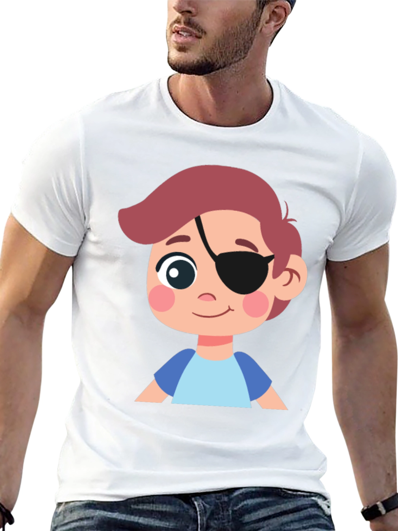 Boys Pirate Patch T-Shirt - Black Cotton Tee