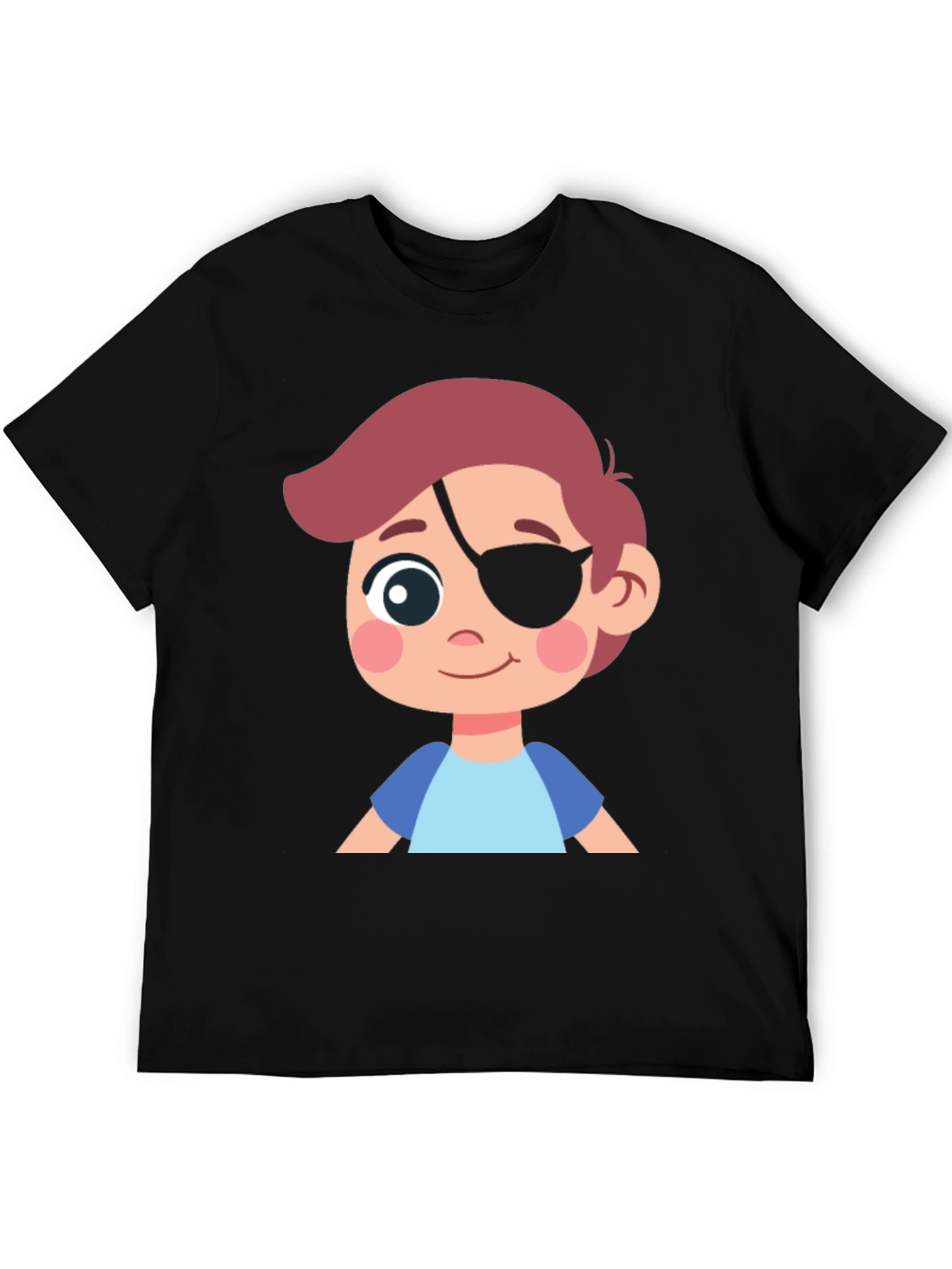 Boys Pirate Patch T-Shirt - Black Cotton Tee