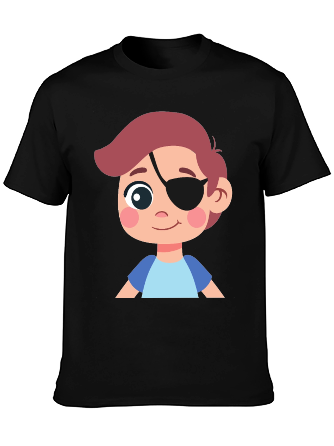 Boys Pirate Patch T-Shirt - Black Cotton Tee