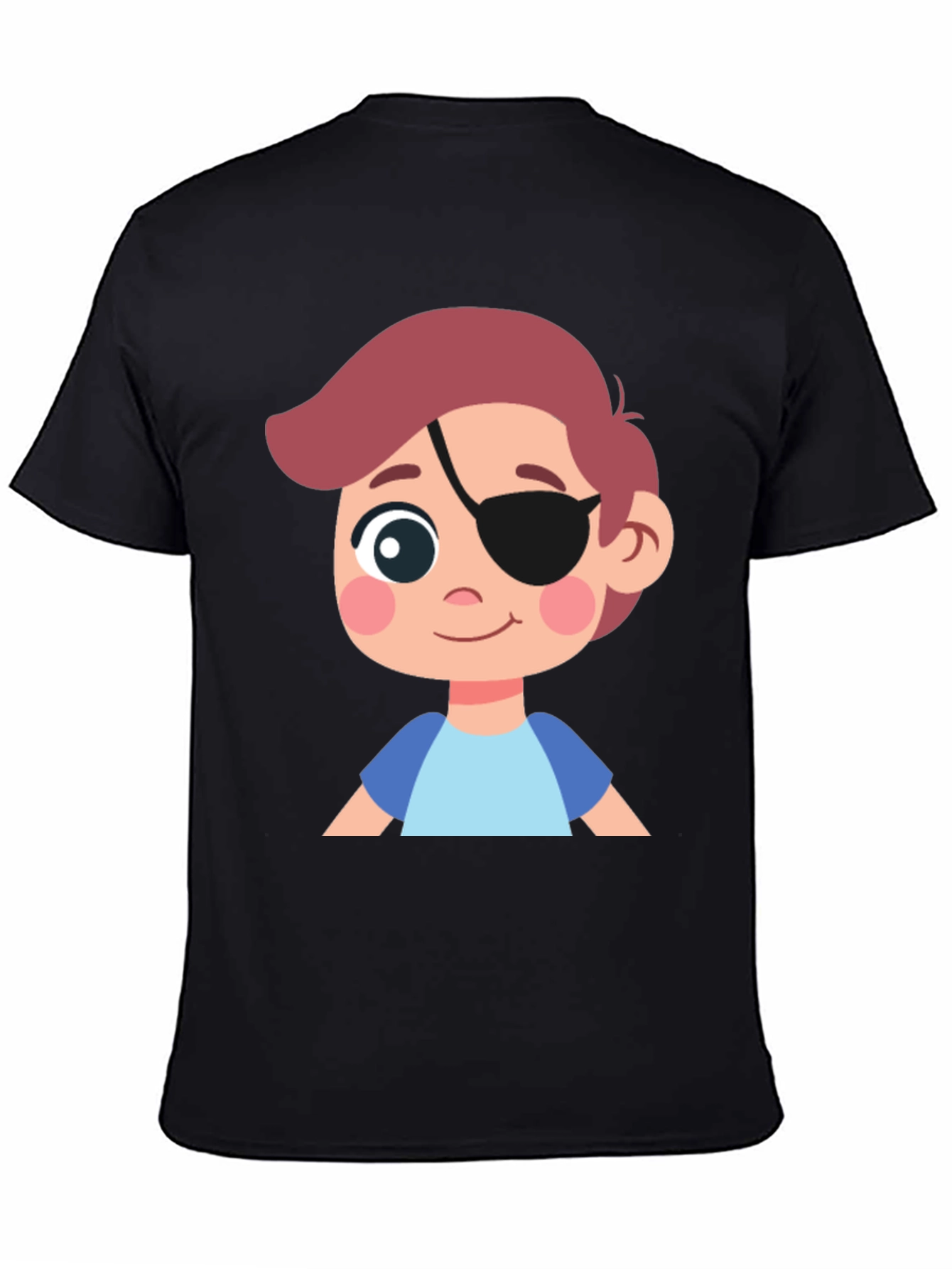 Boys Pirate Patch T-Shirt - Black Cotton Tee