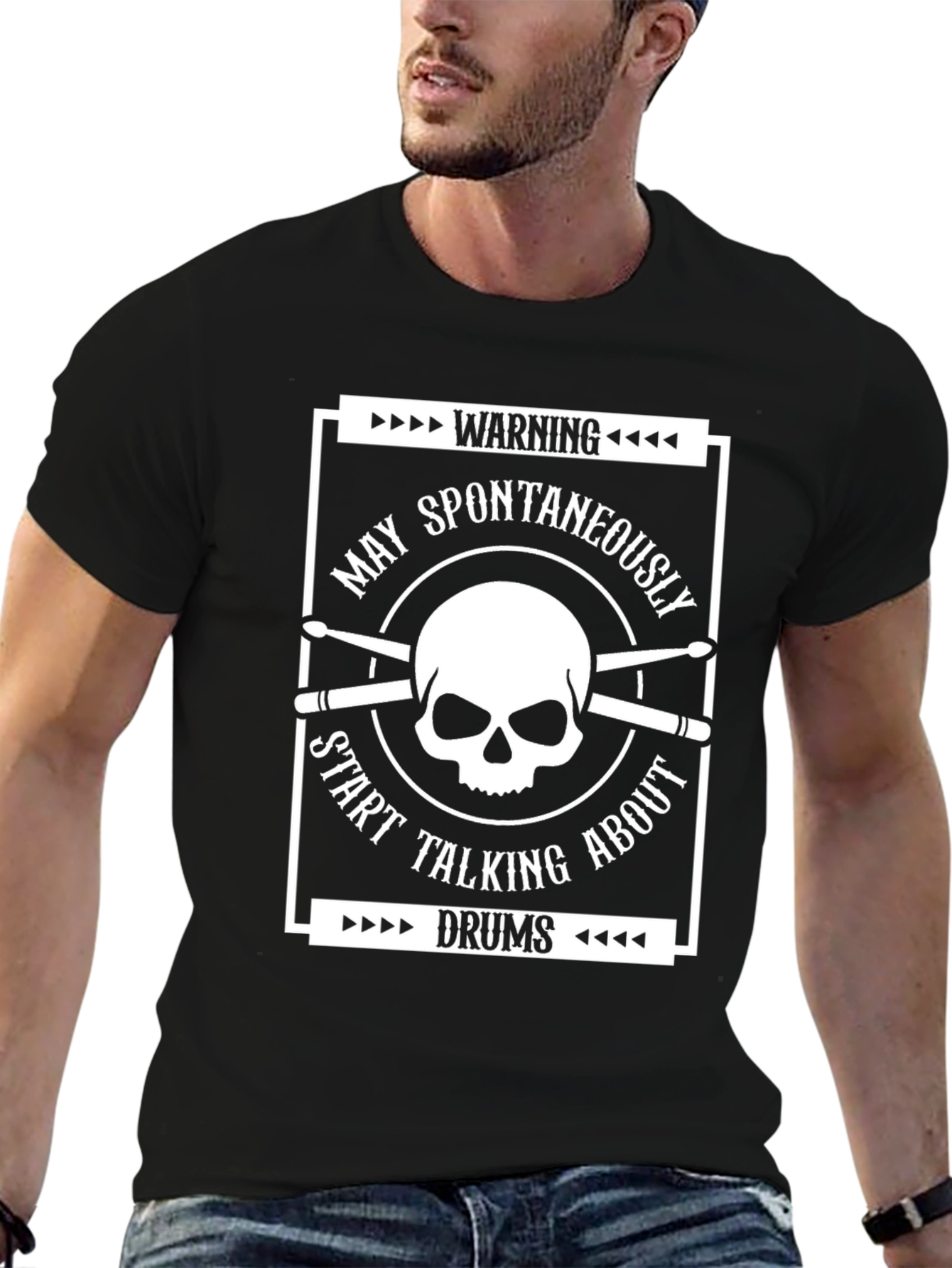 Warning May Spontaneously Start Talking About Drums T-Shirt