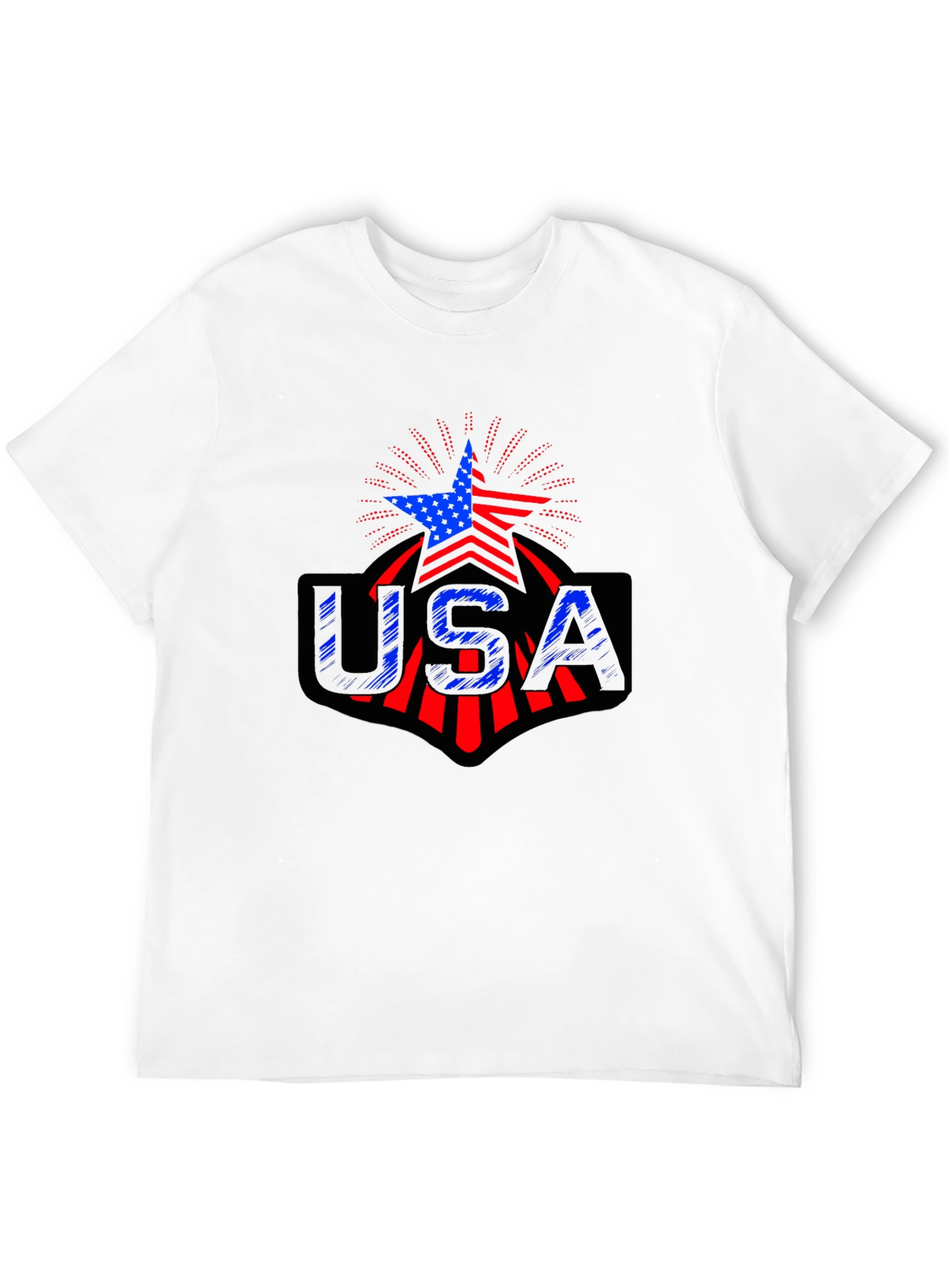 USA Patriotic Star T-Shirt - Red White & Blue