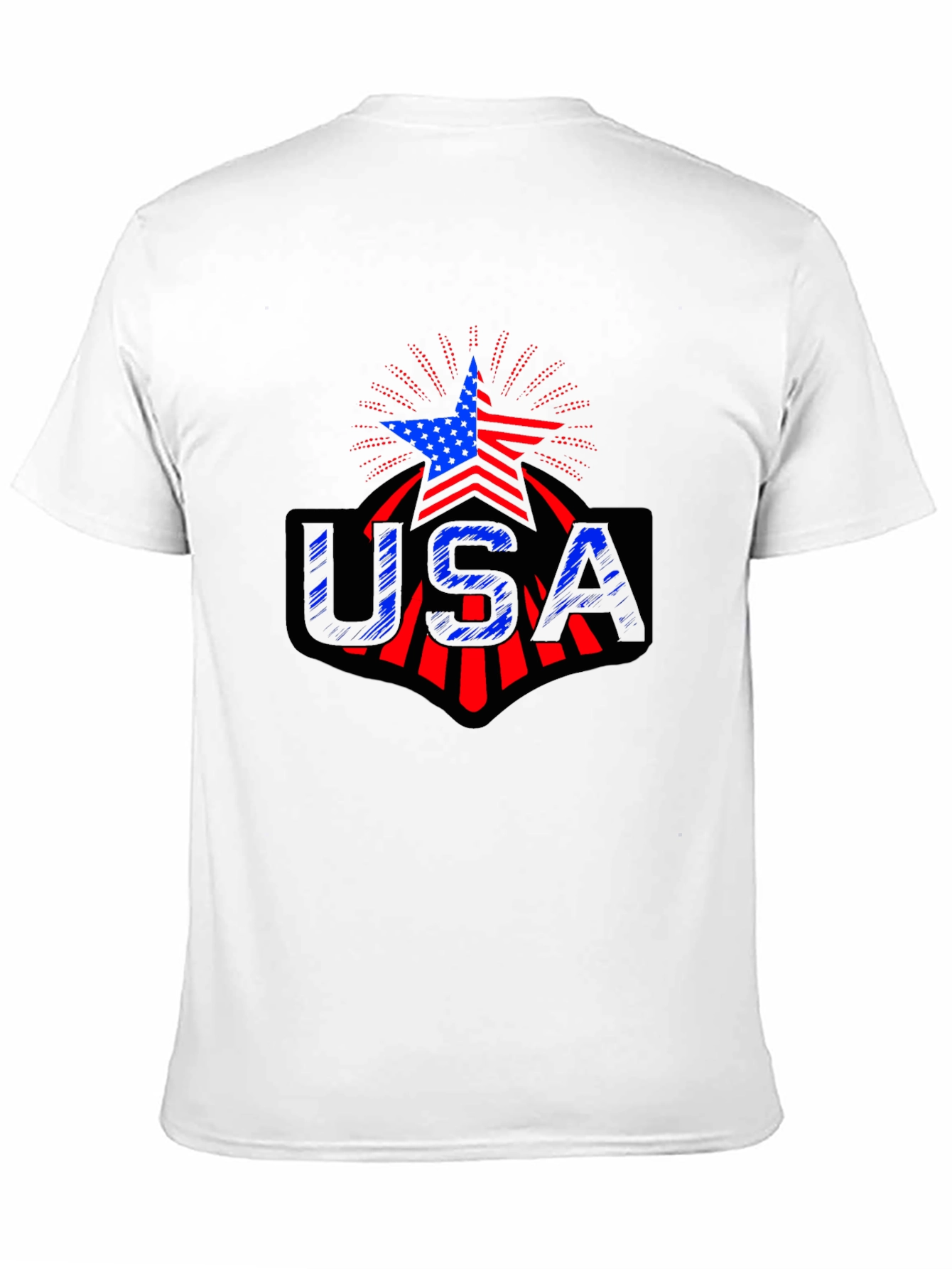 USA Patriotic Star T-Shirt - Red White & Blue