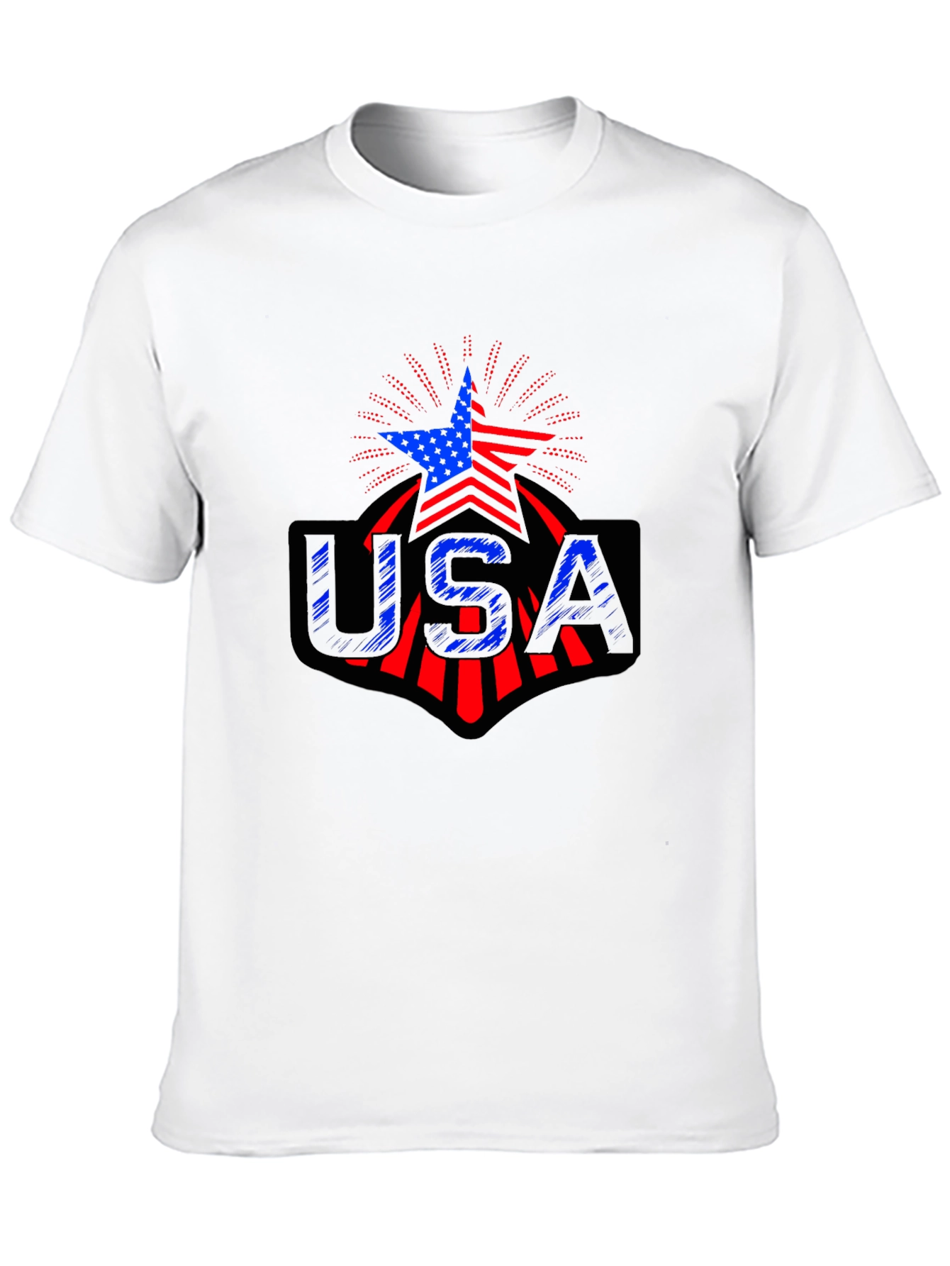 USA Patriotic Star T-Shirt - Red White & Blue