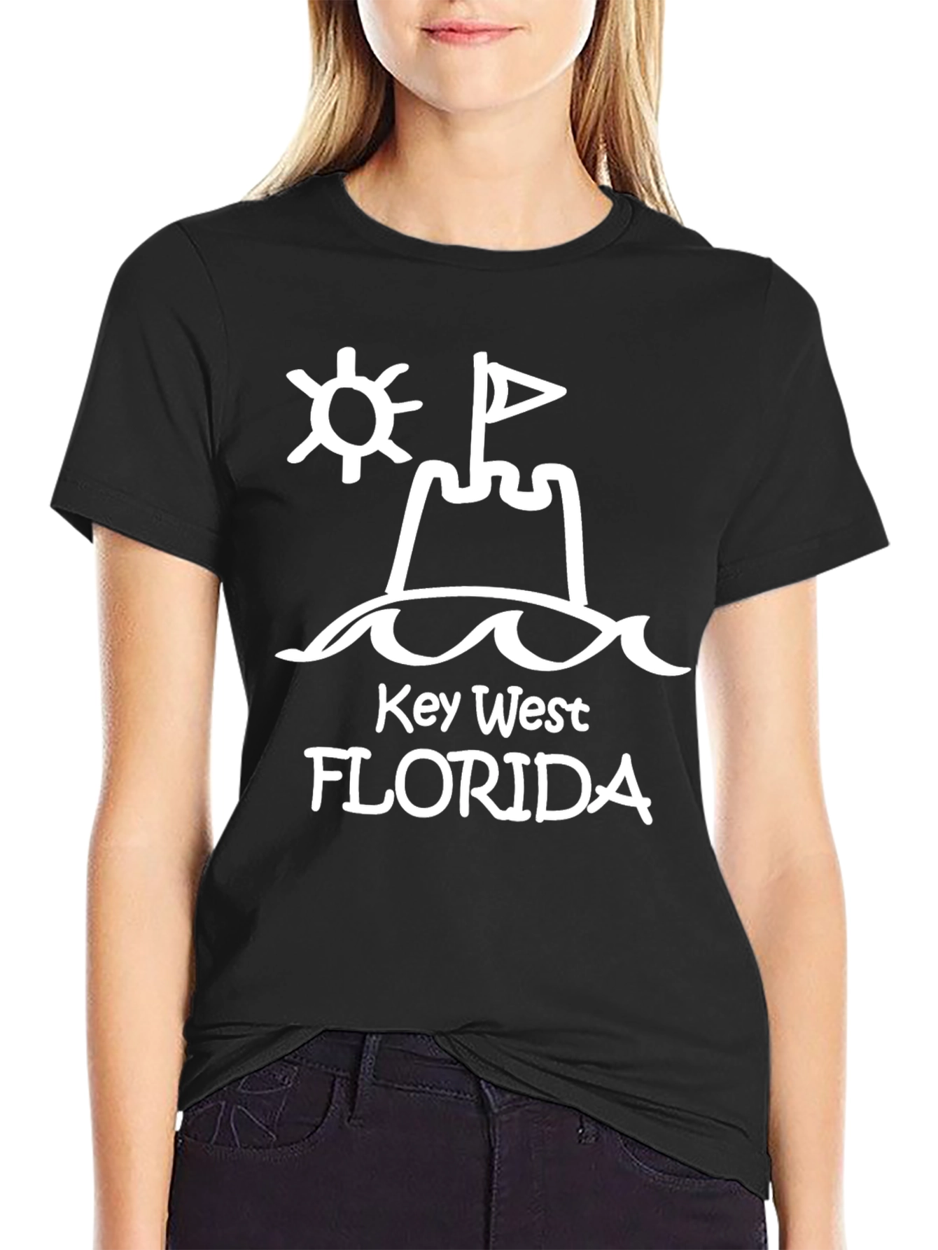 Key West Florida Graphic T-Shirt - Sandcastle Design