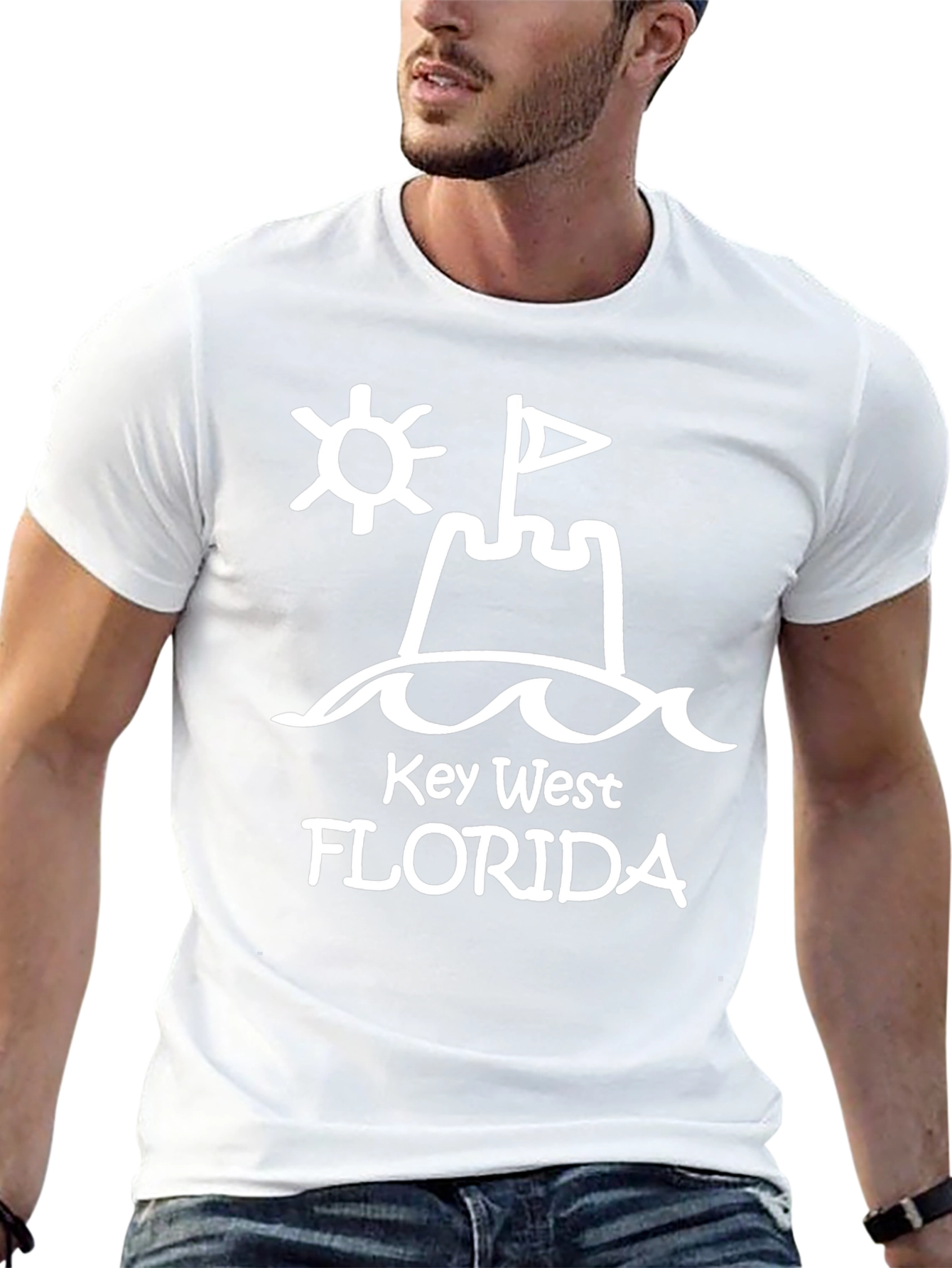 Key West Florida Graphic T-Shirt - Sandcastle Design